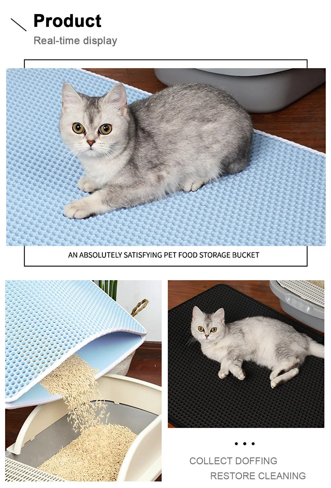 Factory Direct Durable Waterproof Dark Gray Dog Accessories Products Supply Accessories PE/EVA Foam Kitty Pet Cat Litter Trapper Mat with Cheap Good Price Cost