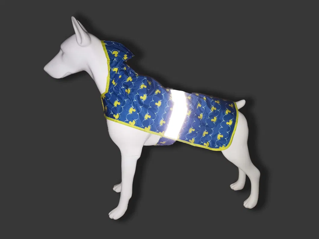Factory Customized Pattern Quality Light-Weight Waterproof Reflective Rainy Dog Velcro Hoodies Raincoat Clothes Pet Apparel