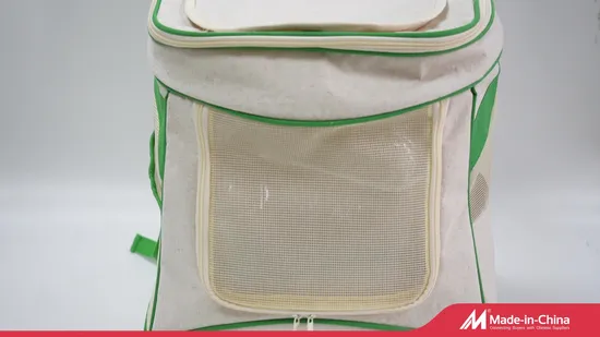 Cat Backpack Designer Cute Dog Travel Bag Recycled Cotton Portable Pet Carrier 