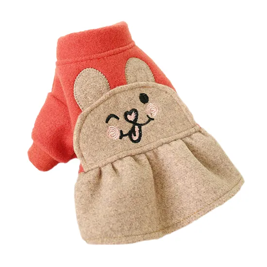 Elegant Polyester Dog Turtleneck Dress Pet Apparel 