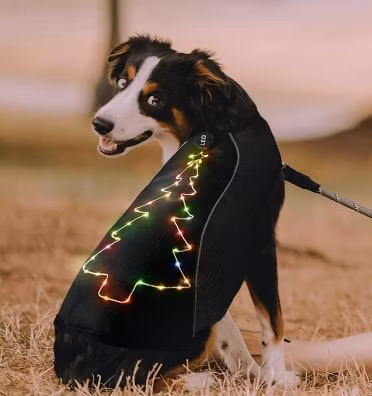 Customized Christmas Tree Flashing Light Dog Pet LED Vest Apparel