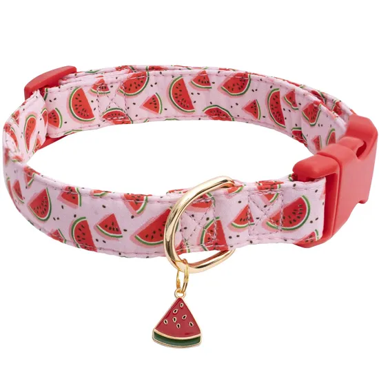 Pink Small Watermelon Dog Collar Leash Sleeve Can Be Personalized Pet Collar 