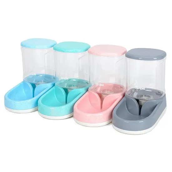 Solid Pattern Electric Kettle Automatic Cat Feeder Water Dispenser for Pets Plastic Supplies with Multiple Bowls for Cat Drinks 
